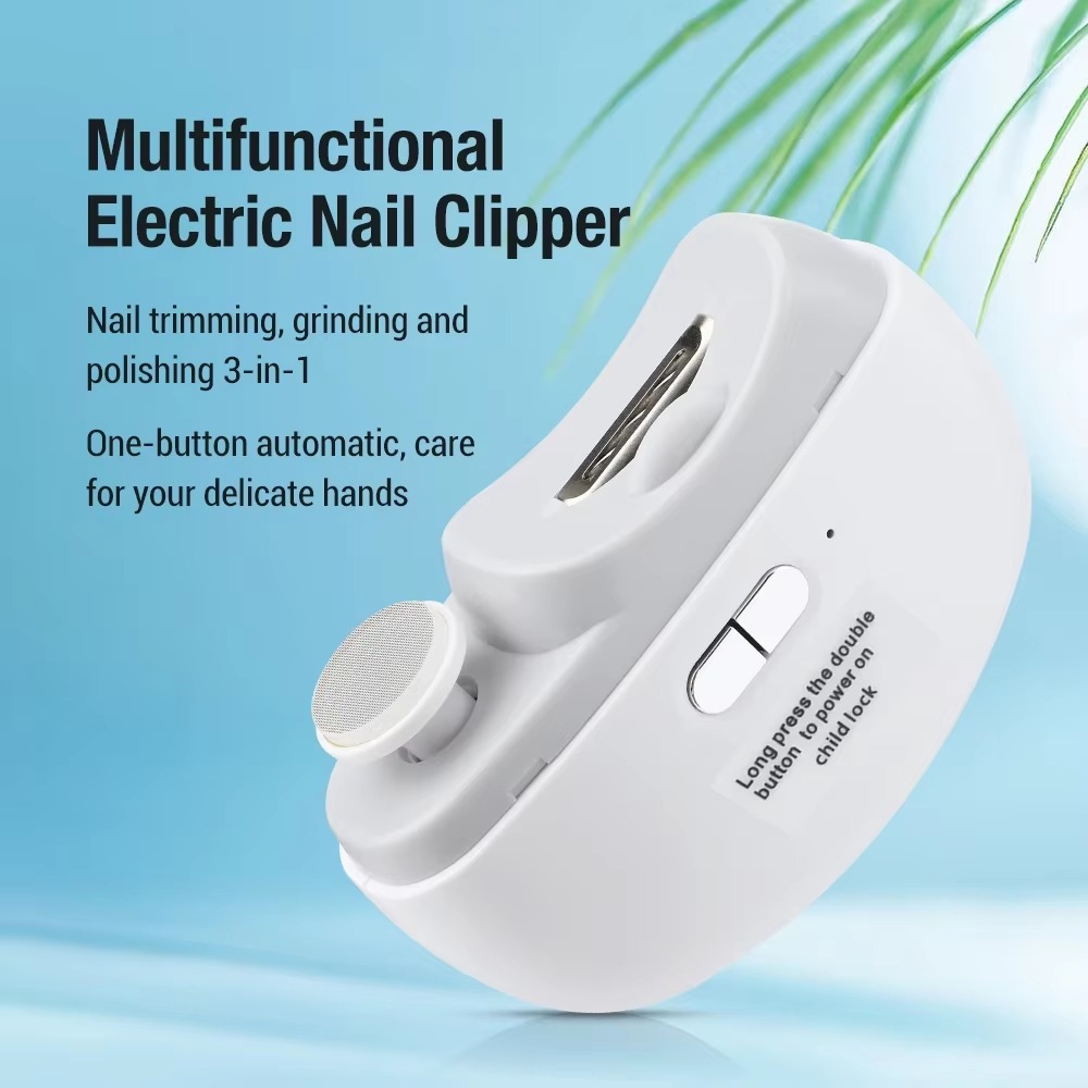3-in-1 Rechargeable Electric Nail Clipper – Nail Trimmer & Polisher with LED Light