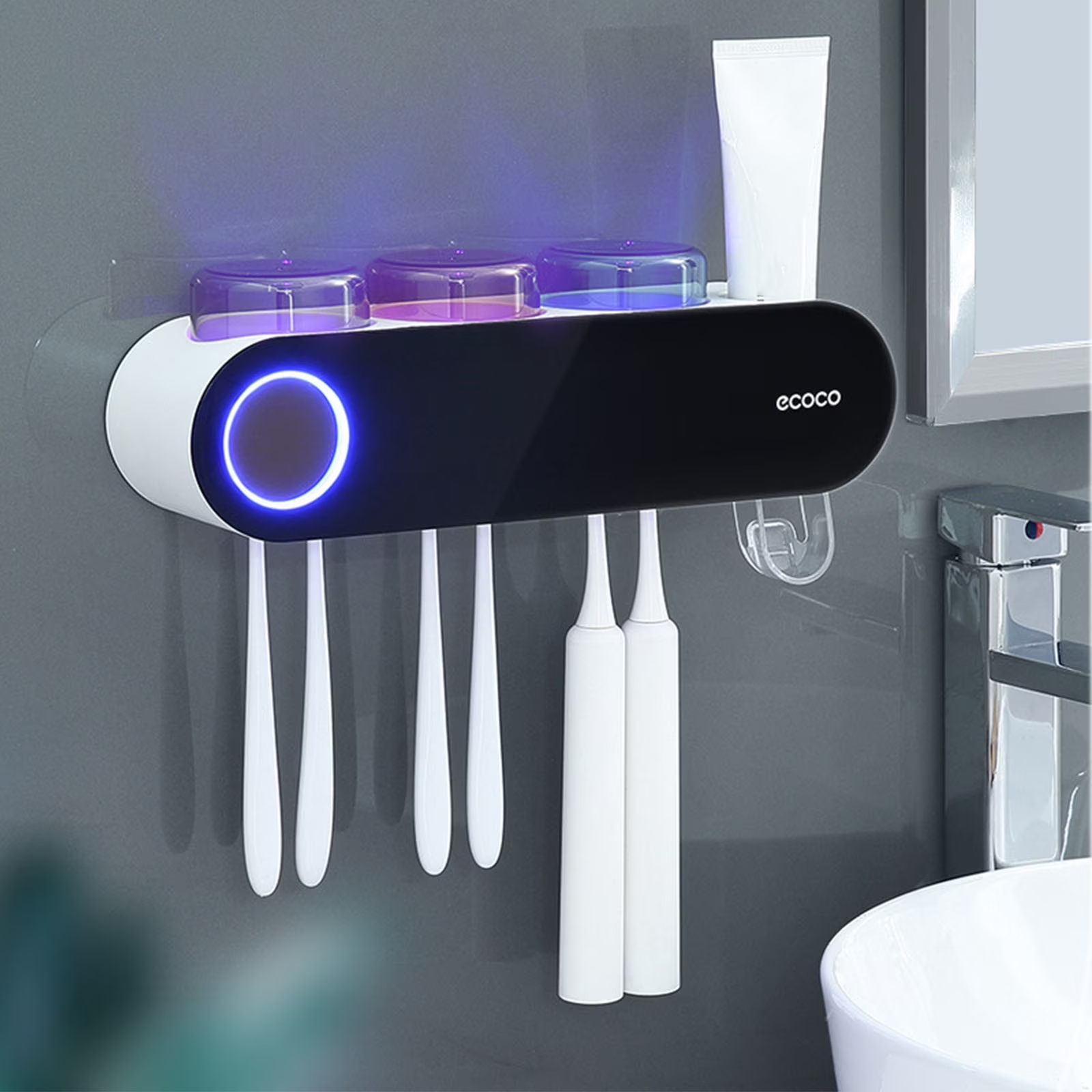 Smart UV Toothbrush Holder & Bathroom Organizer