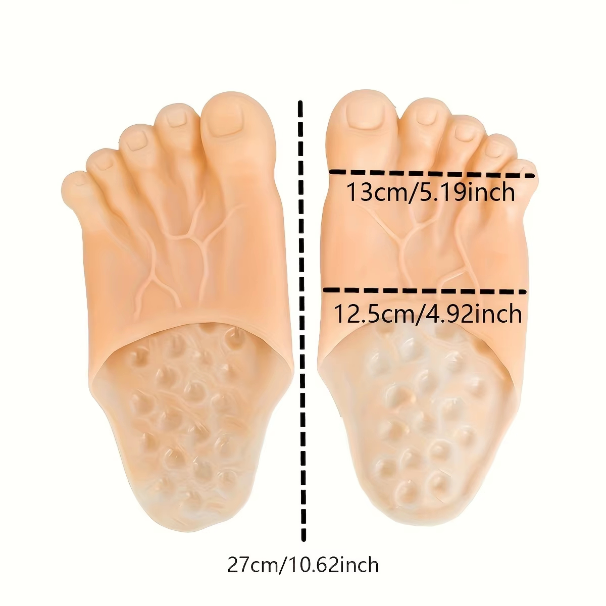 Funny Realistic Barefoot Slippers – Novelty Big Toe Shoes for Halloween, Cosplay & Pranks