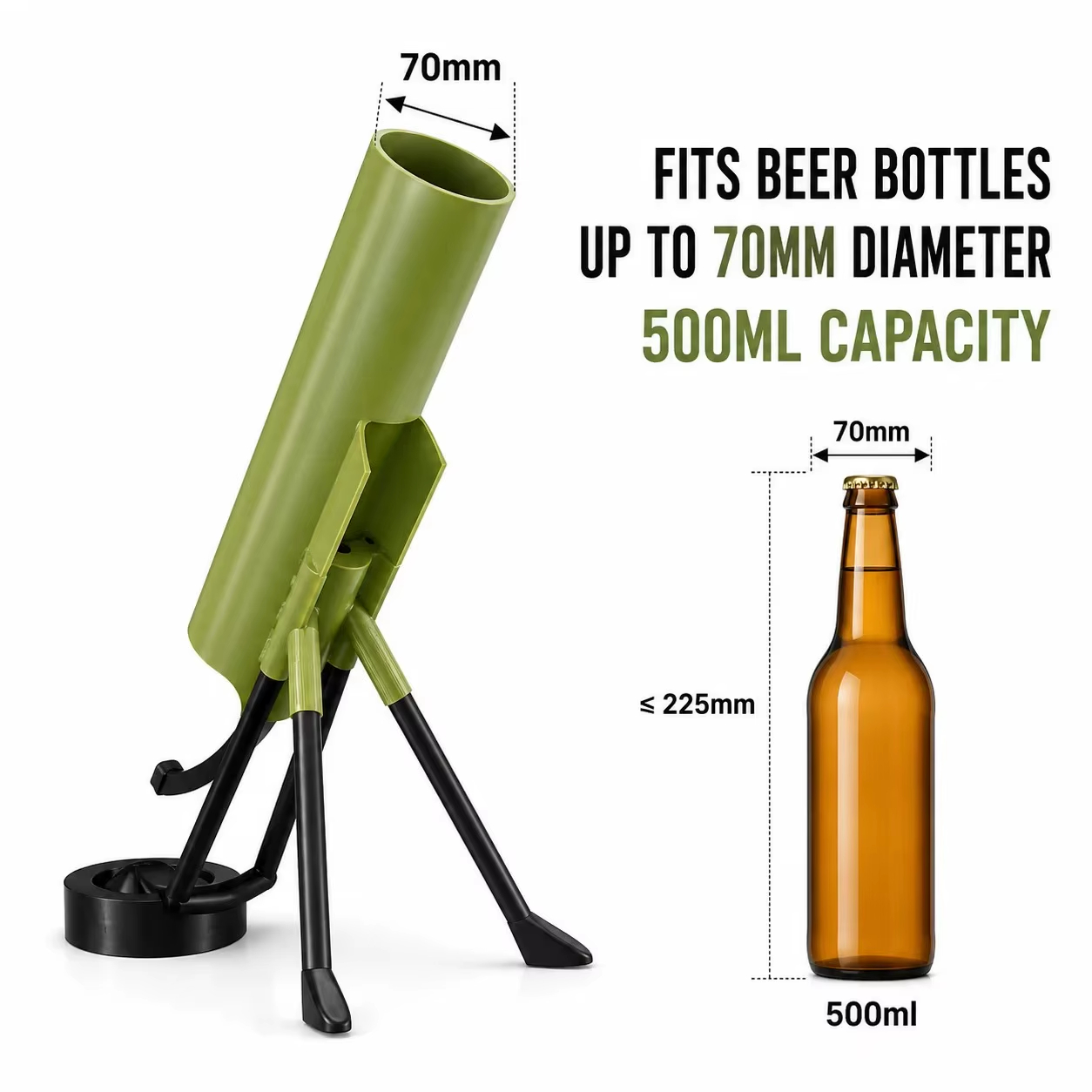🍺 Mortar Beer Bottle Opener & Cap Launcher
