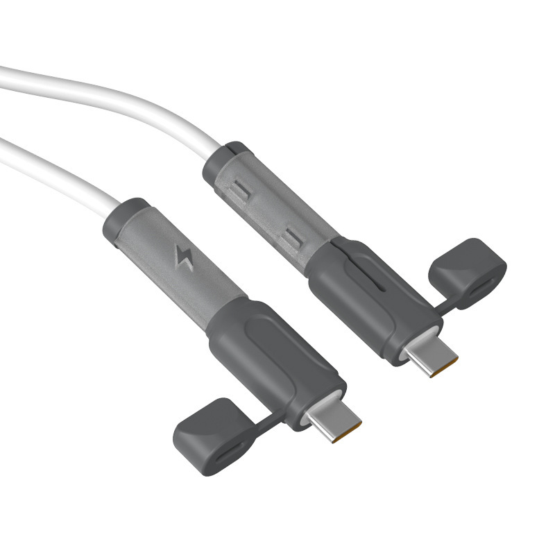 Soft Silicone Charging Cable Protector – Anti-Break Cable Sleeve with Dust Cap