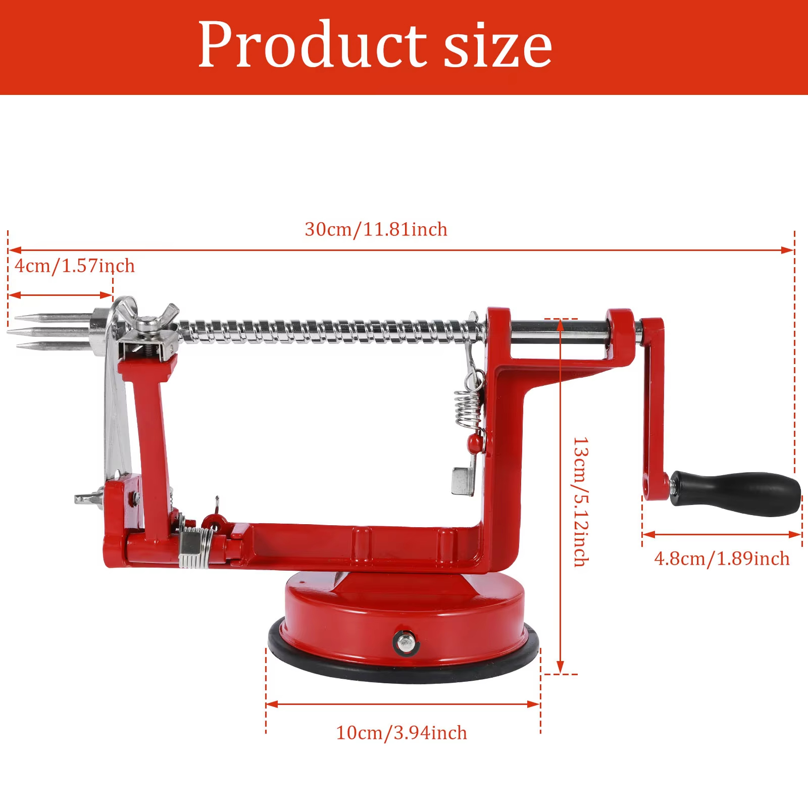 3-in-1 Hand Crank Fruit Peeler – Peel, Slice & Core