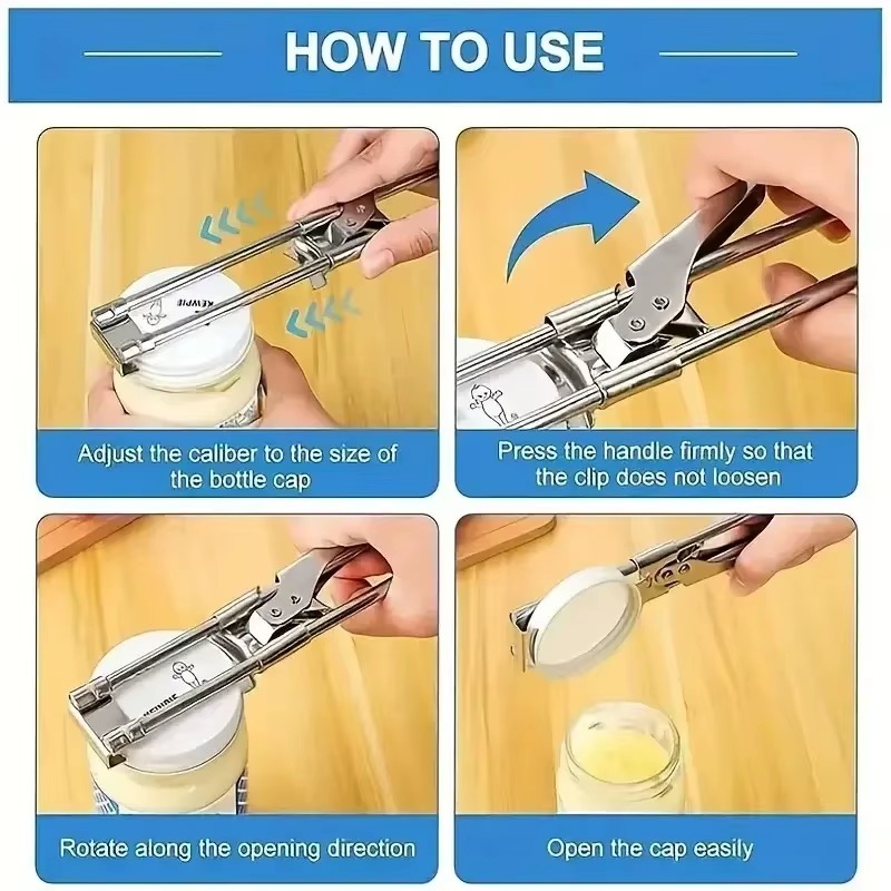 Adjustable Stainless Steel Jar & Bottle Opener