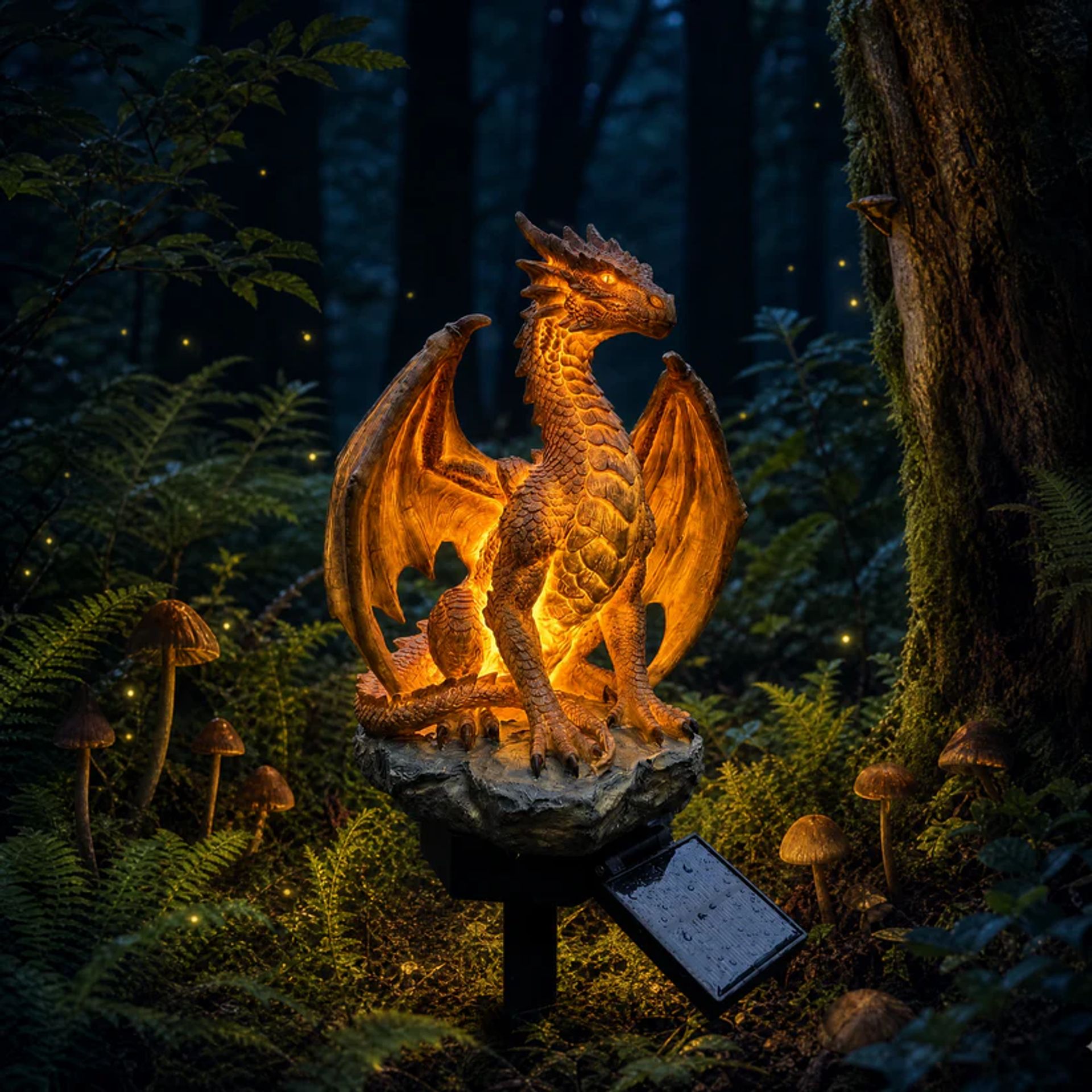 💥 LAST DAY 50% OFF 🐉🦅 Solar Dragon & Eagle Garden Lights – Golden Glow Outdoor Decor