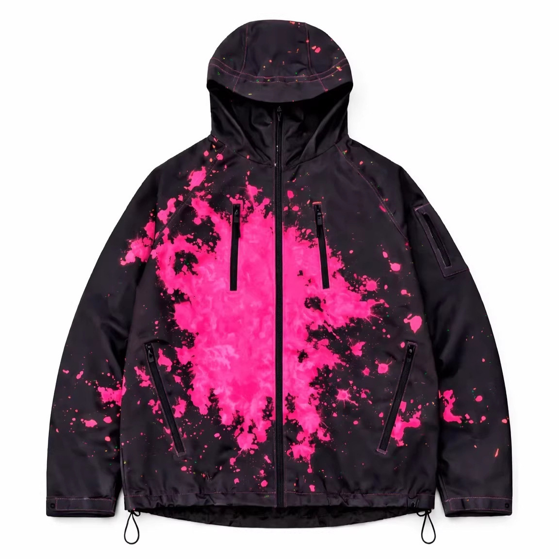 Men’s Color Changing Thermochromic Waterproof Jacket – Hooded Windproof Outdoor Windbreaker