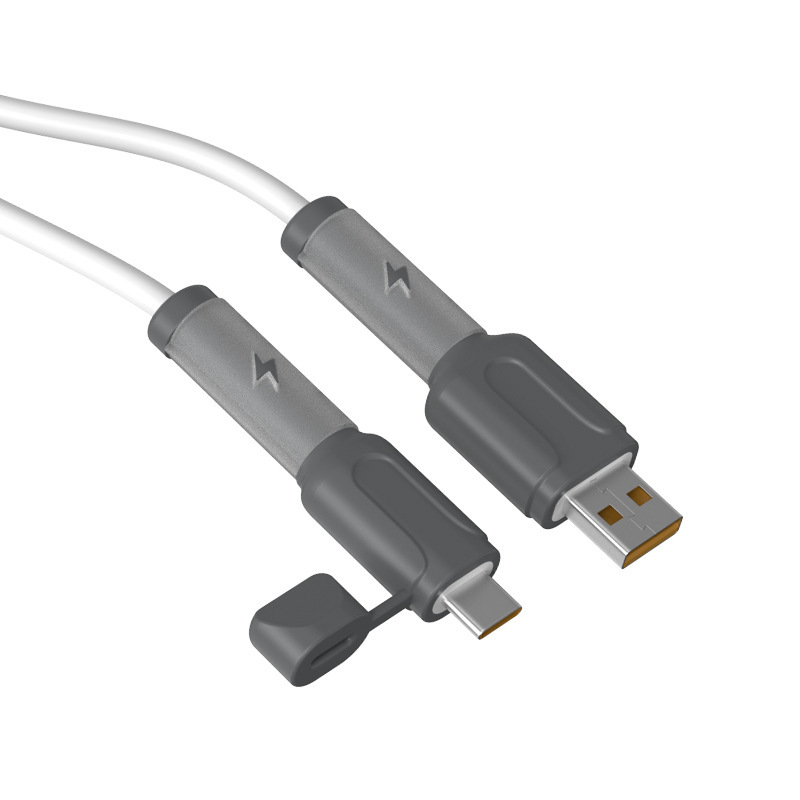 Soft Silicone Charging Cable Protector – Anti-Break Cable Sleeve with Dust Cap