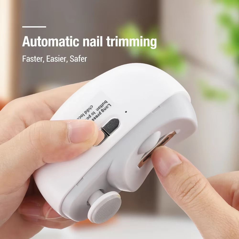 3-in-1 Rechargeable Electric Nail Clipper – Nail Trimmer & Polisher with LED Light