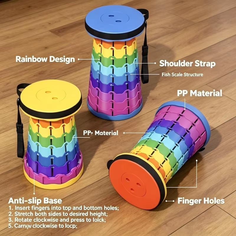 Portable Telescopic Folding Stool