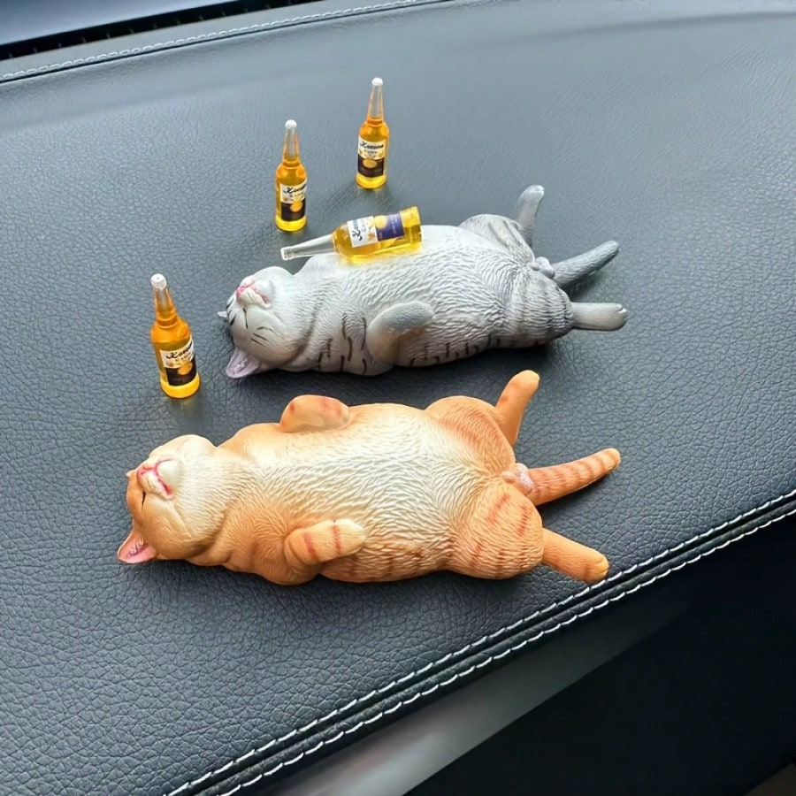 Cute Sleeping Pet Resin Figurines 🐶🐱🍺