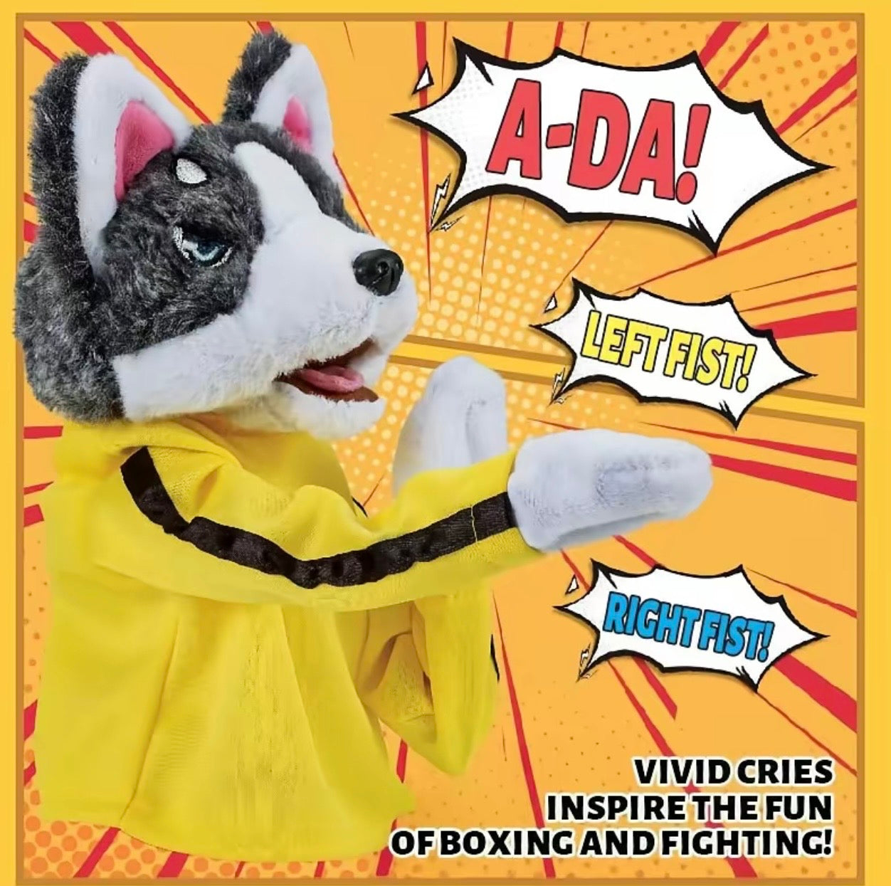 Funny Husky Boxing Puppet Toy