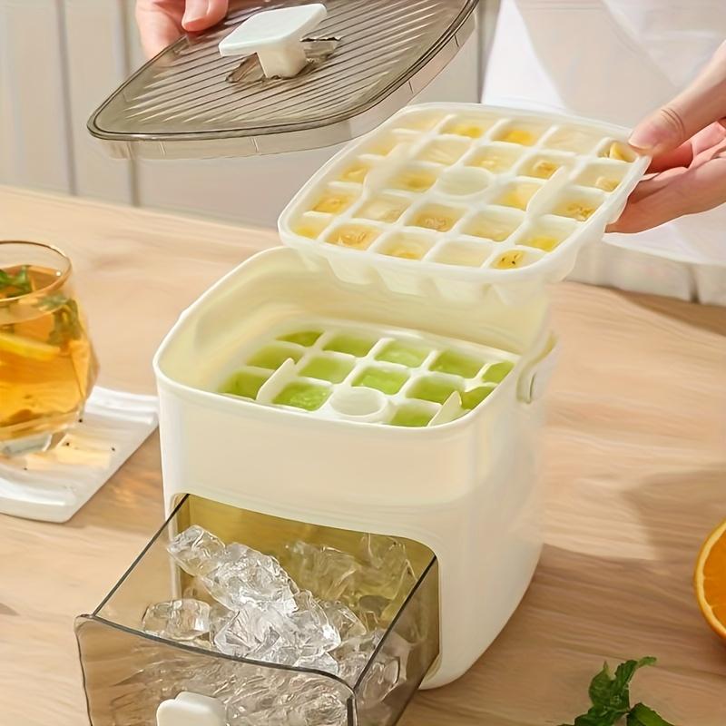 Handled Press-Type Ice Cube Tray (Double-Layer)