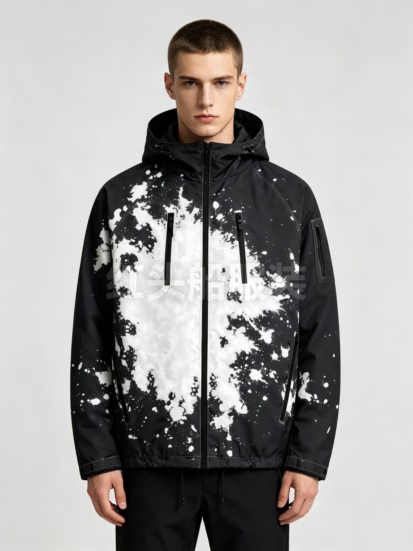 Men’s Color Changing Thermochromic Waterproof Jacket – Hooded Windproof Outdoor Windbreaker