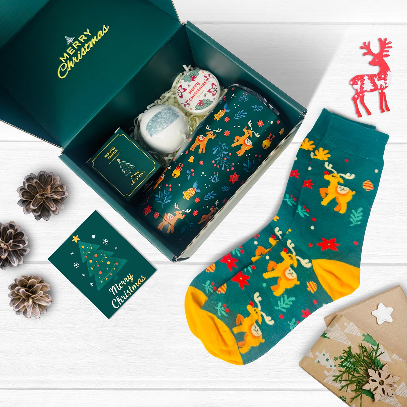 Christmas Spa Gift Set – Holiday Bath & Relaxation Gift Box for Family, Friends & Coworkers