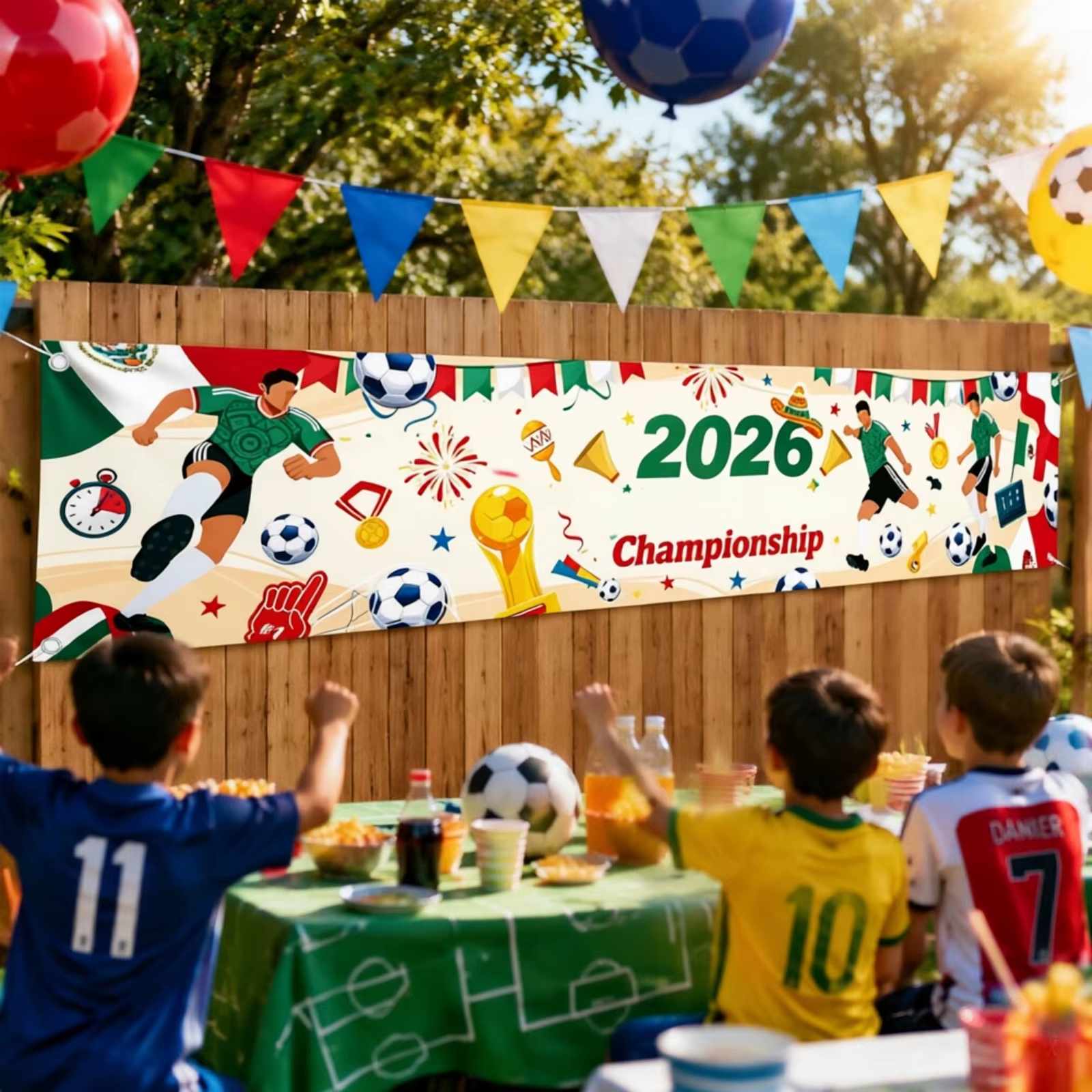 2026 Football-Themed Printed Banner