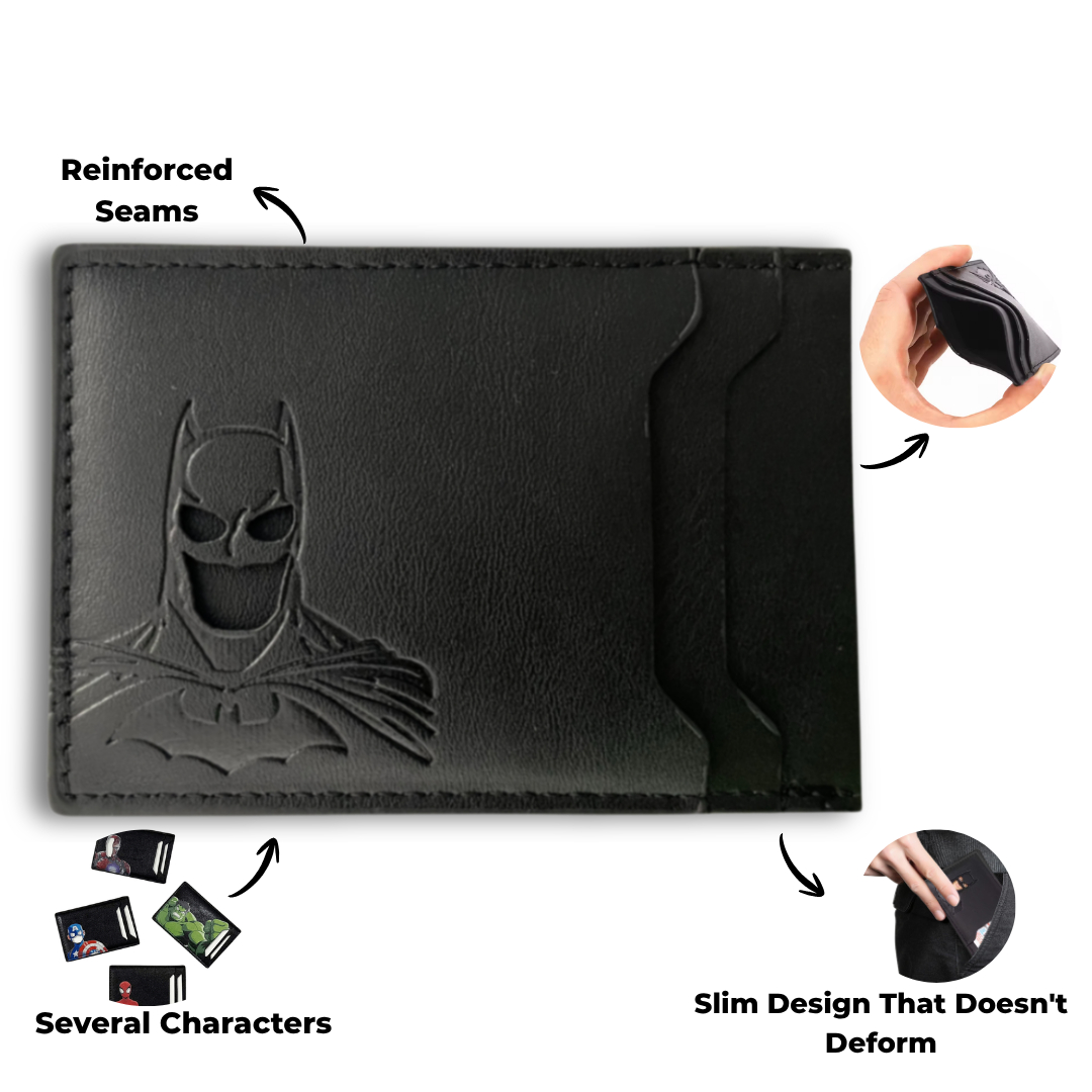 Personalized Leather Mask ID Card Holder Wallet