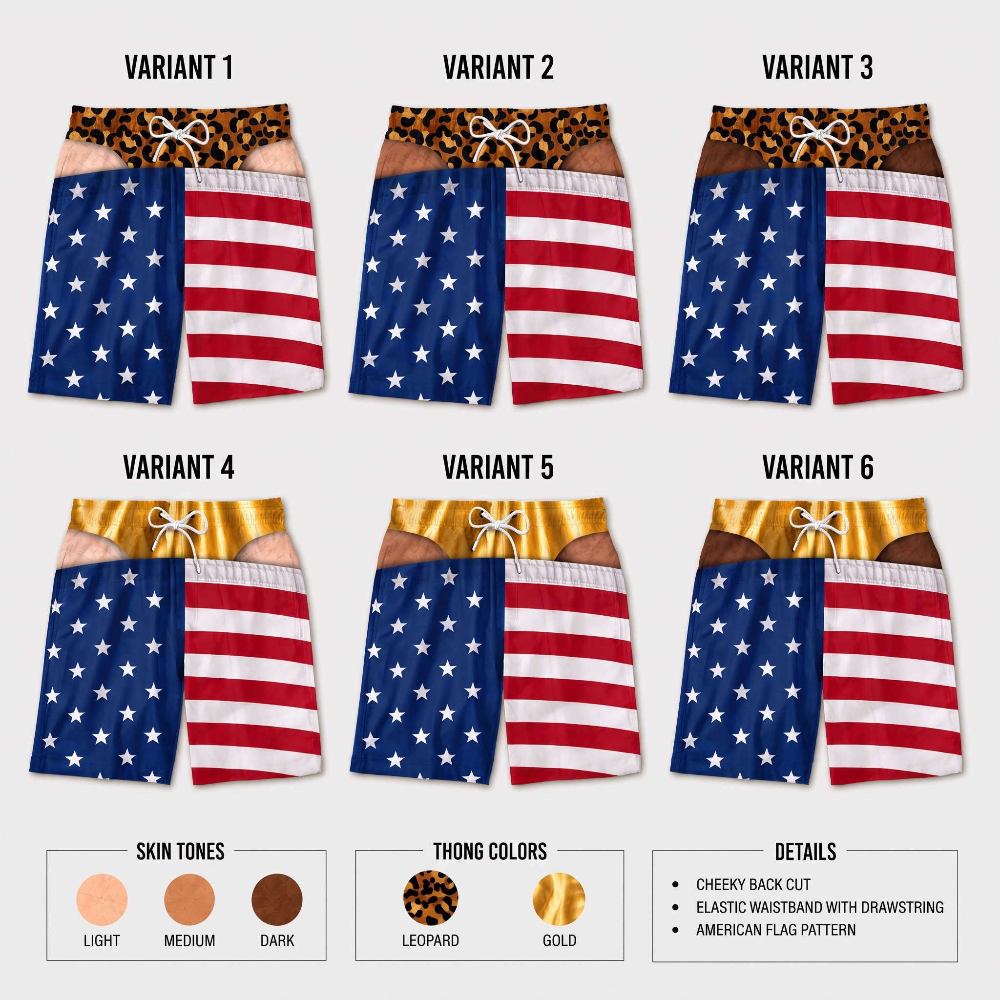 Funny Patriotic Men’s Swim Trunks