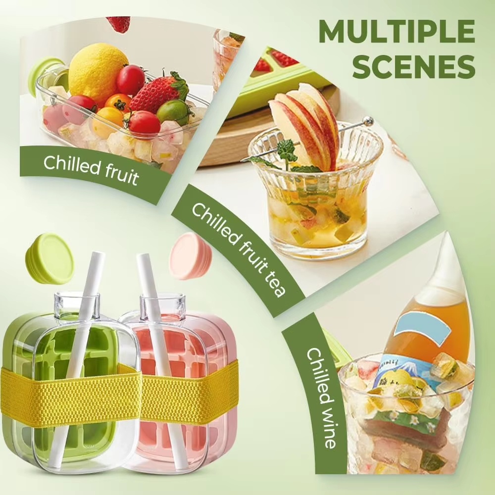 2-in-1 Ice Cube Bottle with Straw