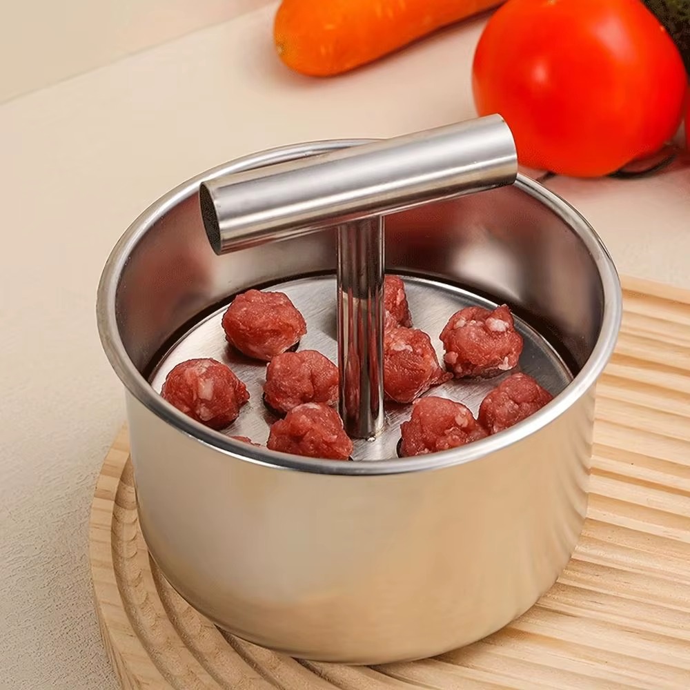 Stainless Steel Hand Press Meatball Maker – Quick & Easy Meatball Molding Tool