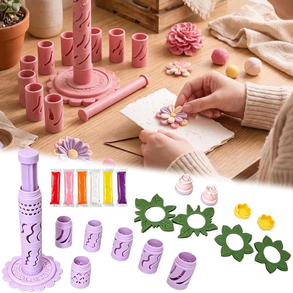 DIY Clay Flower Maker – Modular 3D Bloom Shaping Tool for Polymer & Modeling Clay