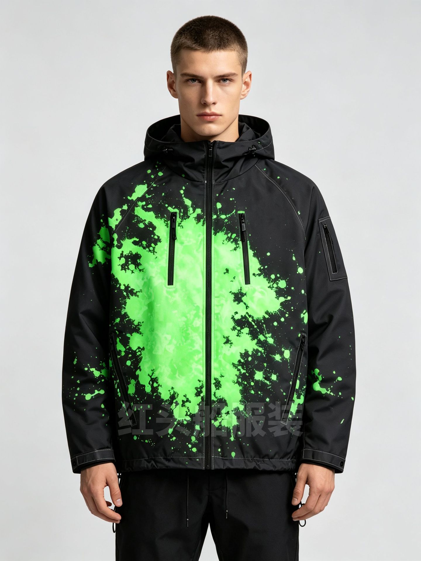 Men’s Color Changing Thermochromic Waterproof Jacket – Hooded Windproof Outdoor Windbreaker