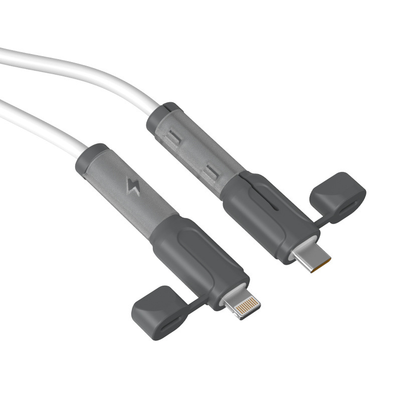 Soft Silicone Charging Cable Protector – Anti-Break Cable Sleeve with Dust Cap