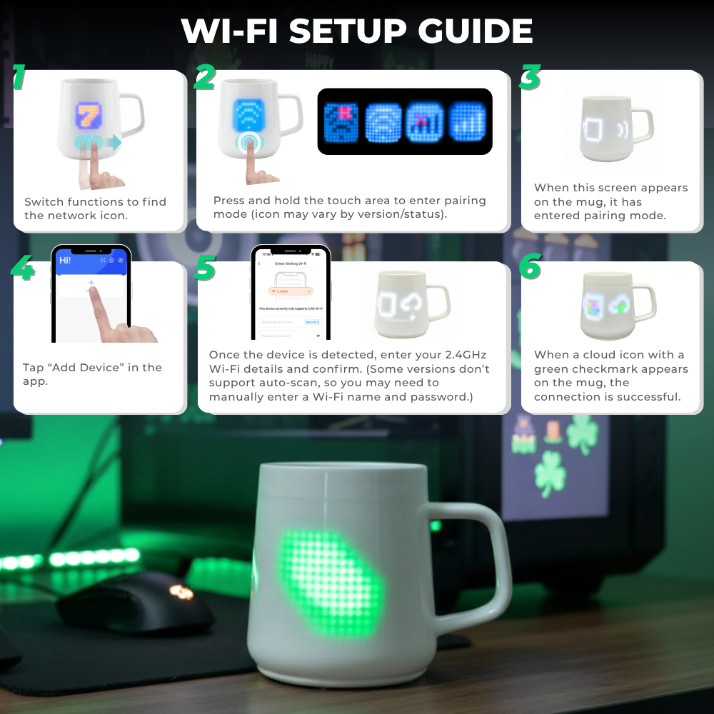 PixelMug P1: The Customizable Pixel Art LED Smart Mug