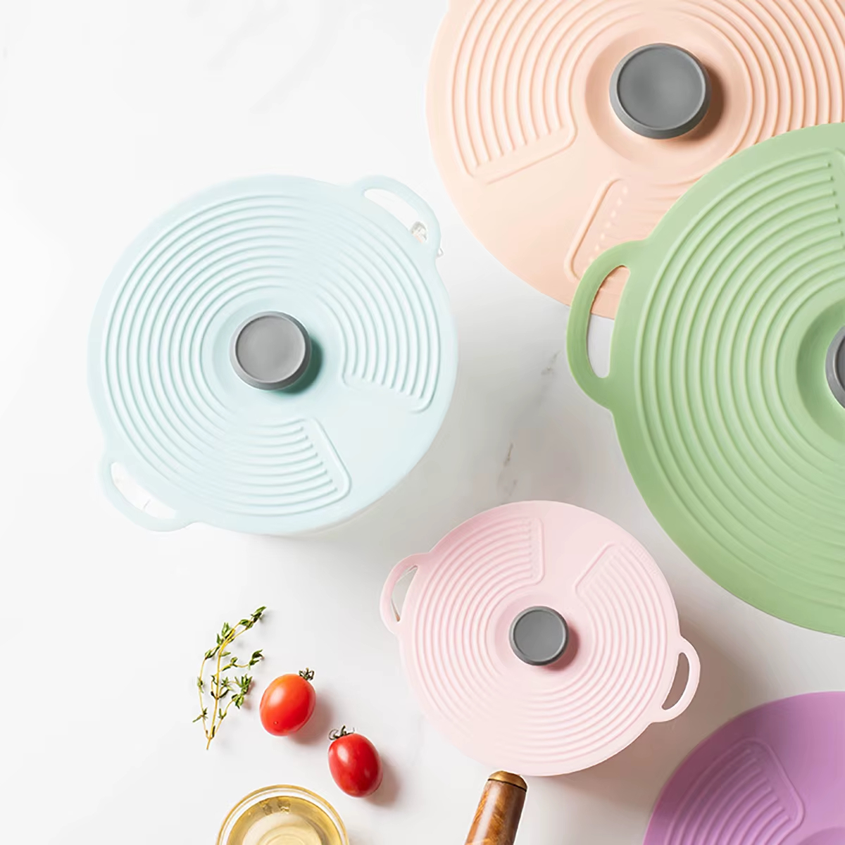 🍲 Heat-Resistant Silicone Pot Cover – Anti-Overflow & Splatter Guard