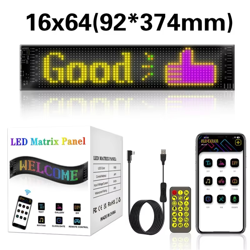 Programmable LED Matrix Sign for Cars – Waterproof Scrolling Display