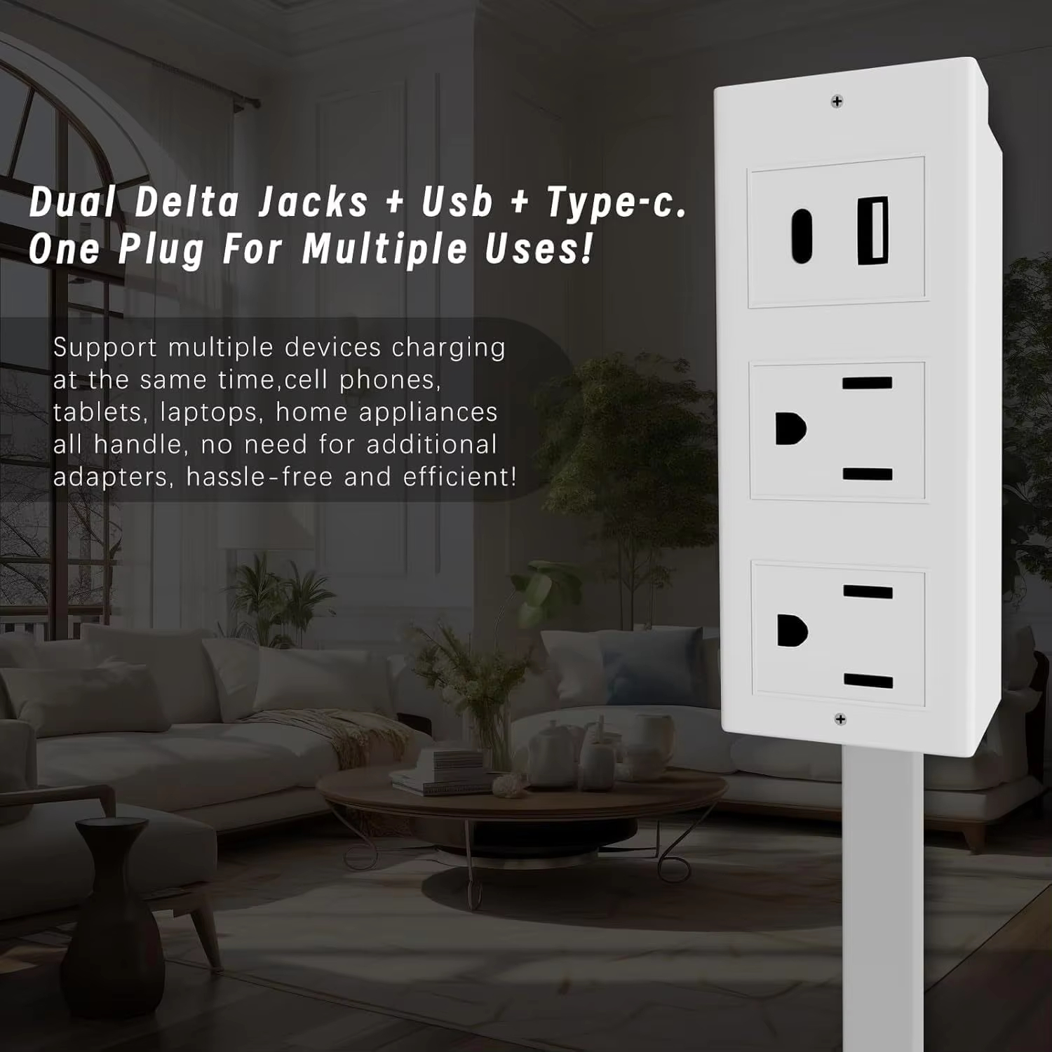 Retractable Outlet Extender with USB-A & USB-C – US/UK/AU
