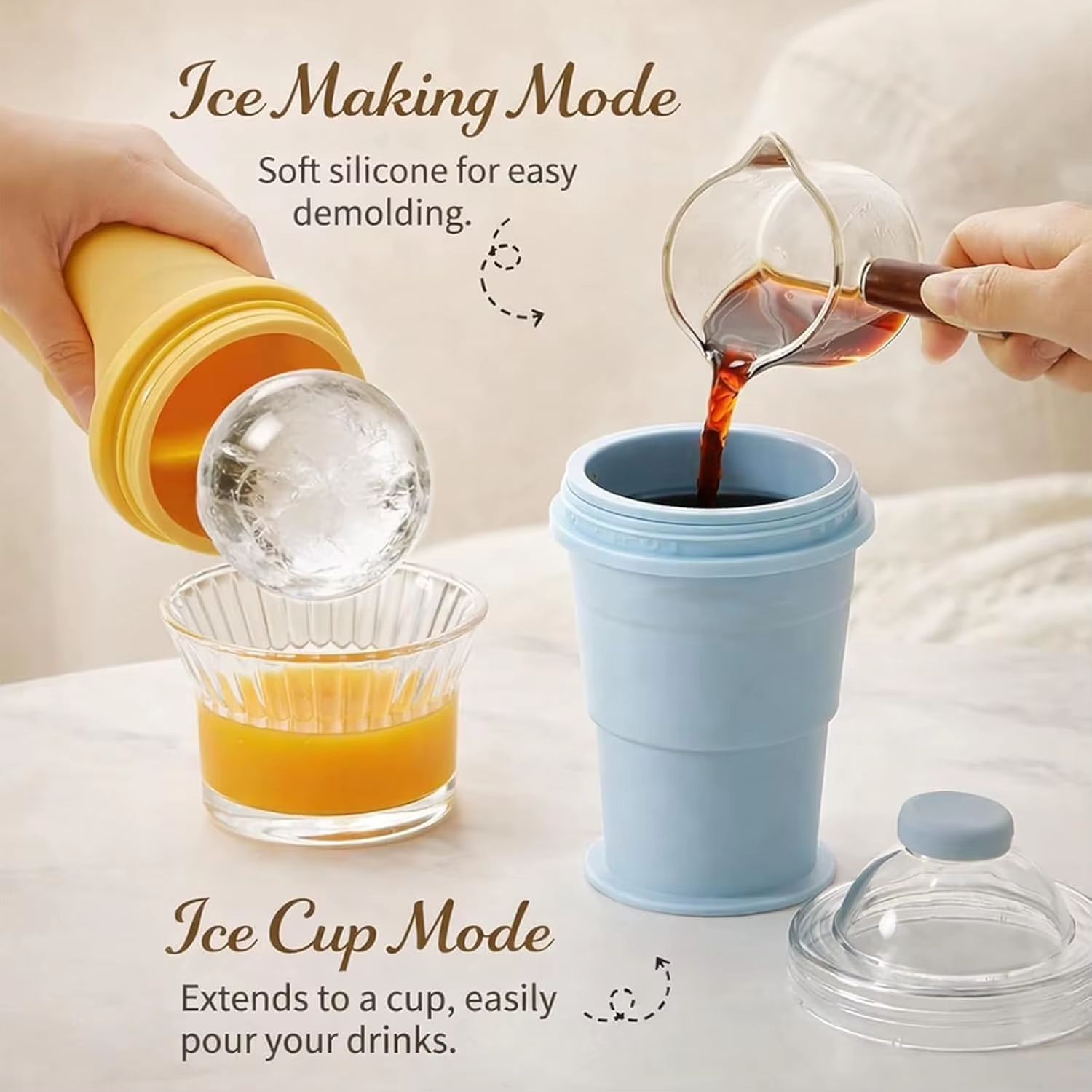 🧊 2-in-1 Ice Ball Maker & Cup