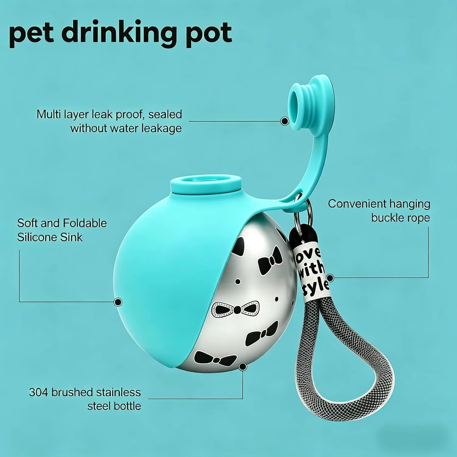 🐶 Portable Foldable Dog Water Bottle with Return Flow