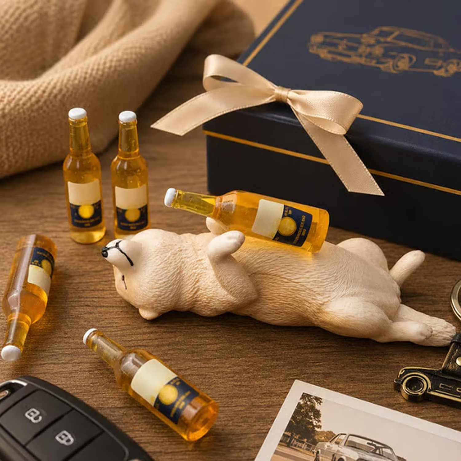 Cute Sleeping Pet Resin Figurines 🐶🐱🍺