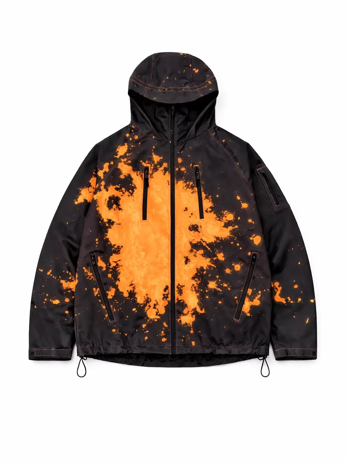 Men’s Color Changing Thermochromic Waterproof Jacket – Hooded Windproof Outdoor Windbreaker