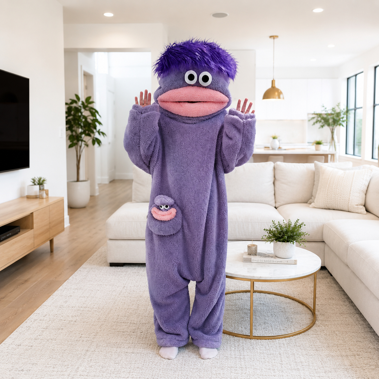 👹 Funny Big Mouth Monster Onesie Pajamas