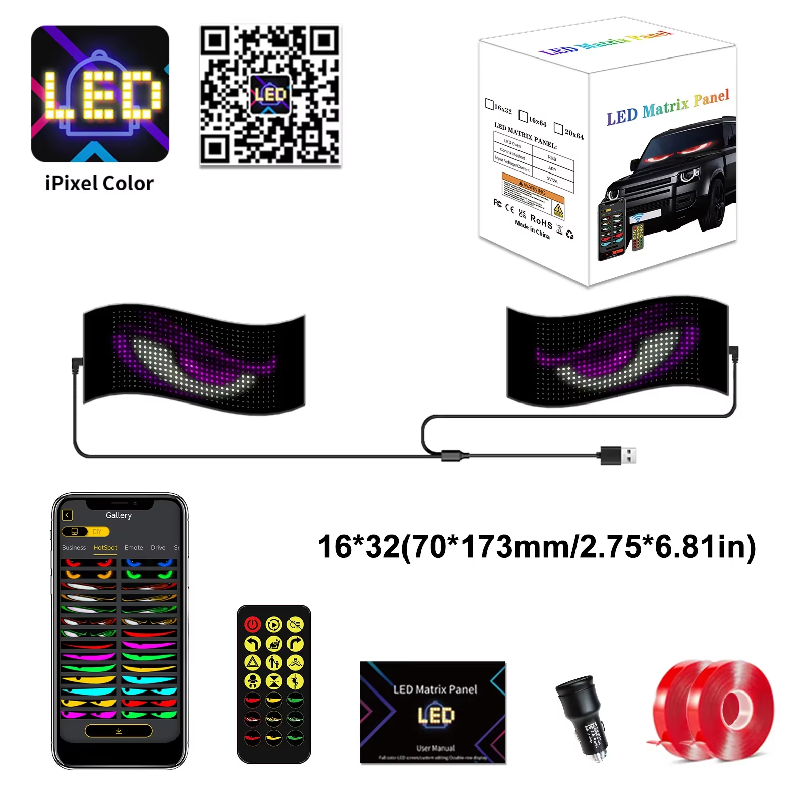 Programmable LED Matrix Sign for Cars – Waterproof Scrolling Display