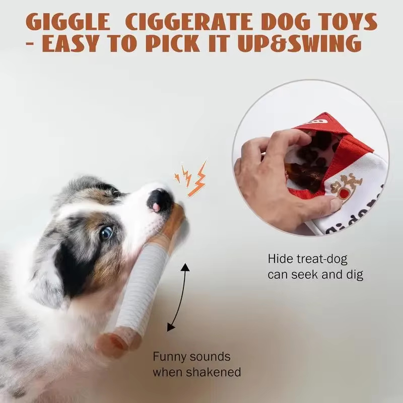 😂 Funny Cigarette Plush Dog Toy