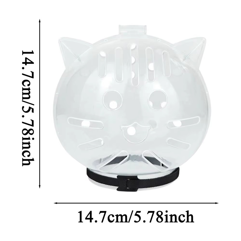 Transparent Cat Grooming Helmet – Breathable Anti-Bite Protective Bubble Muzzle