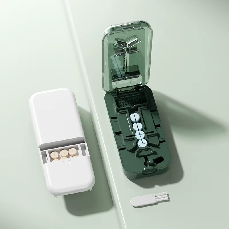 Portable Multi-Size Pill Cutter with Storage Compartment – Halves, Thirds & Quarters