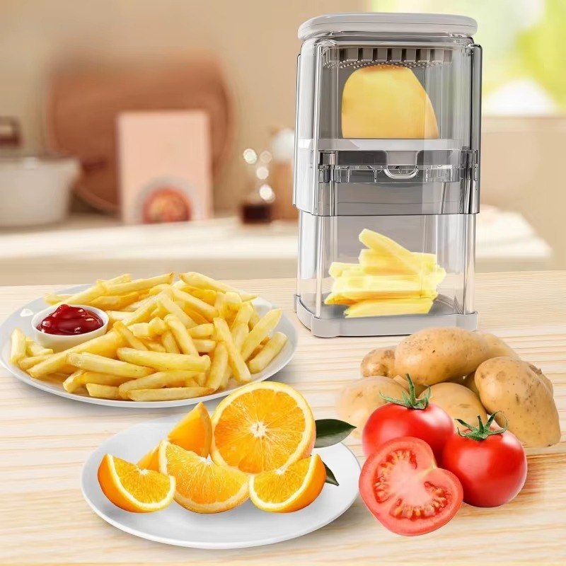 4-in-1 French Fry Cutter & Vegetable Chopper with Interchangeable Blades