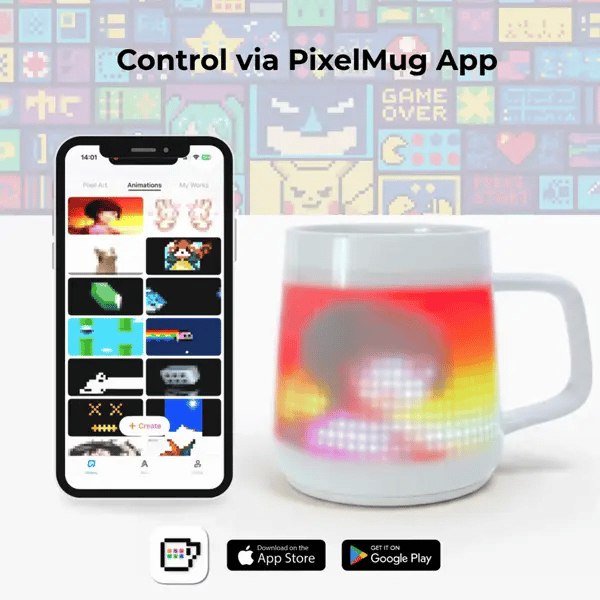 PixelMug P1: The Customizable Pixel Art LED Smart Mug