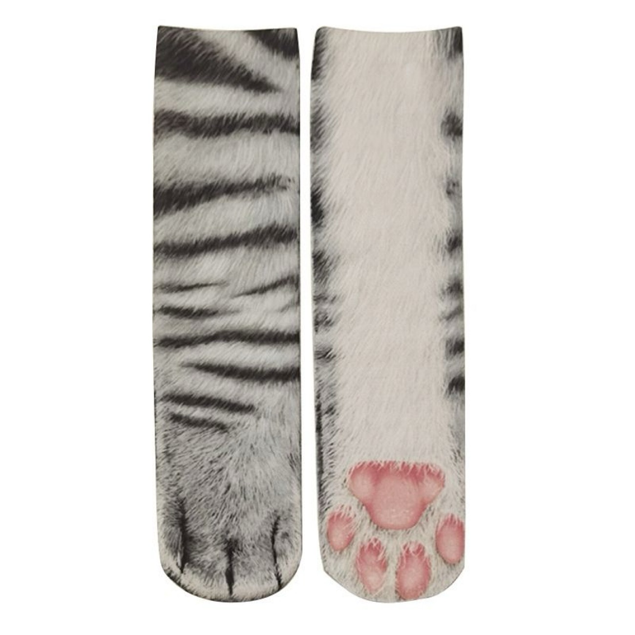 Funny 3D Animal Paw Print Socks – Realistic Cat, Dog & Tiger Novelty Socks