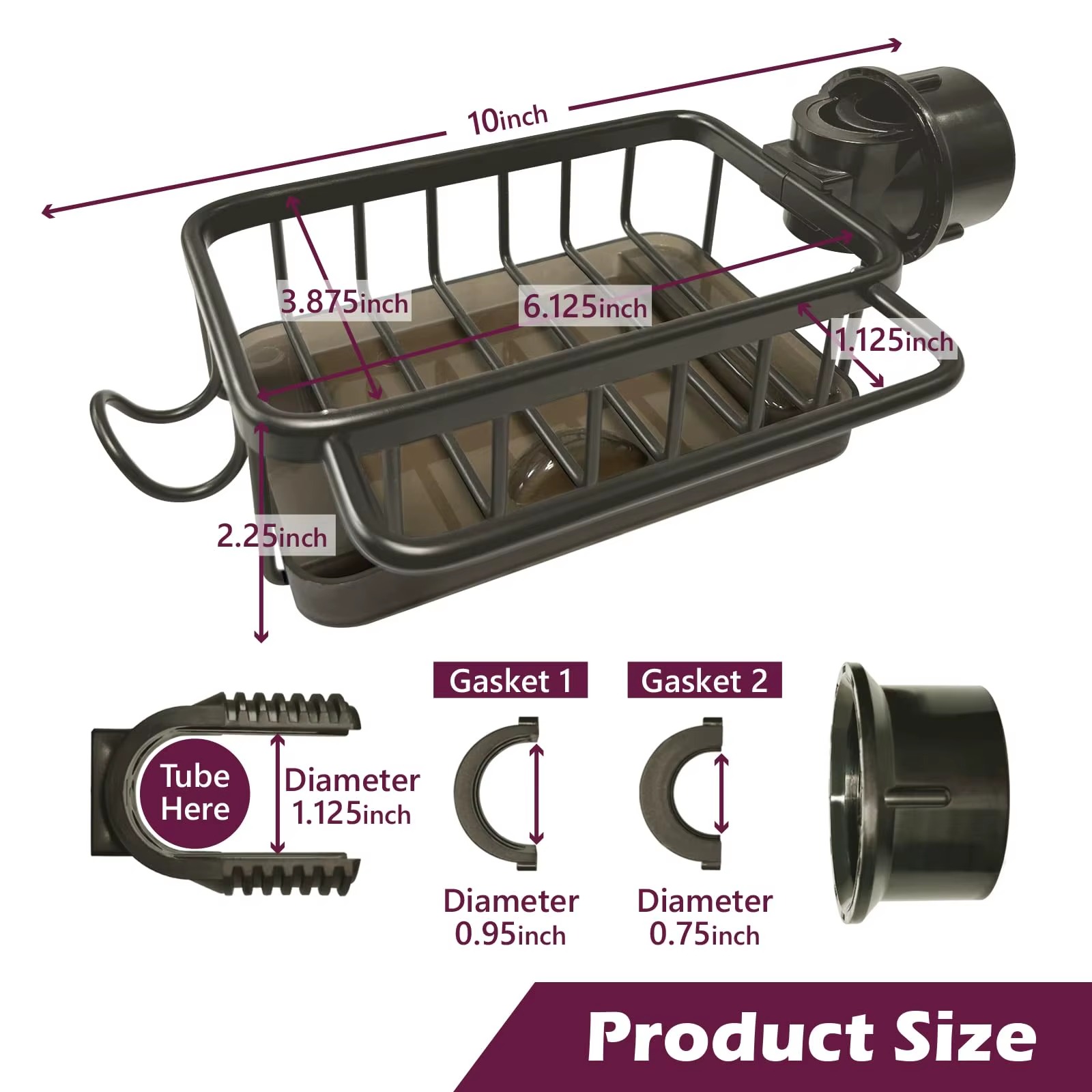 Space-Saving Sink Caddy with Drain Tray – Sponge & Soap Organizer