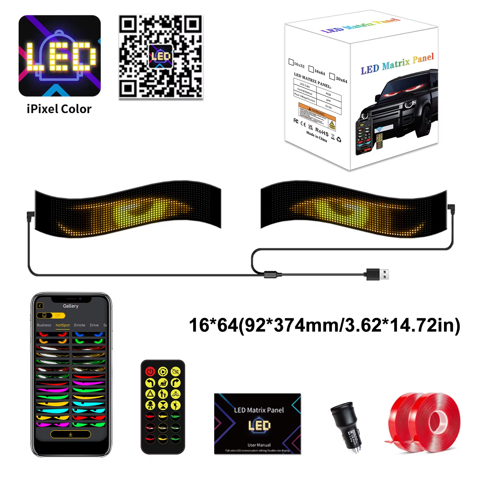 Programmable LED Matrix Sign for Cars – Waterproof Scrolling Display