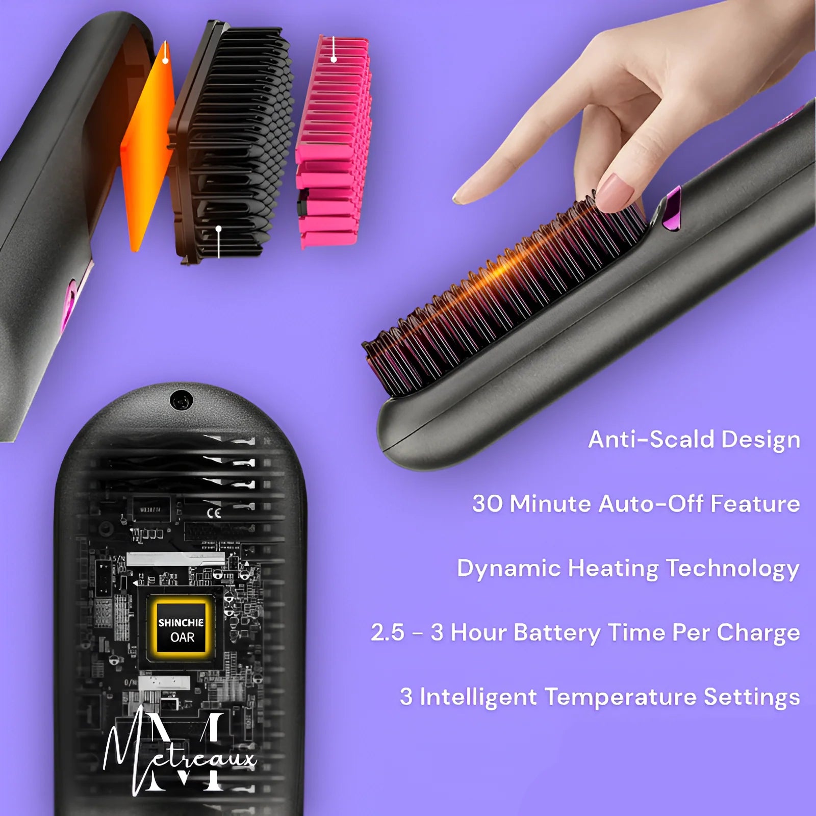 🏆2026 New Year Sale 50% OFF💁‍♀️🔥Hot Sale🎁Wireless Ceramic Heating Hair Straightening Comb