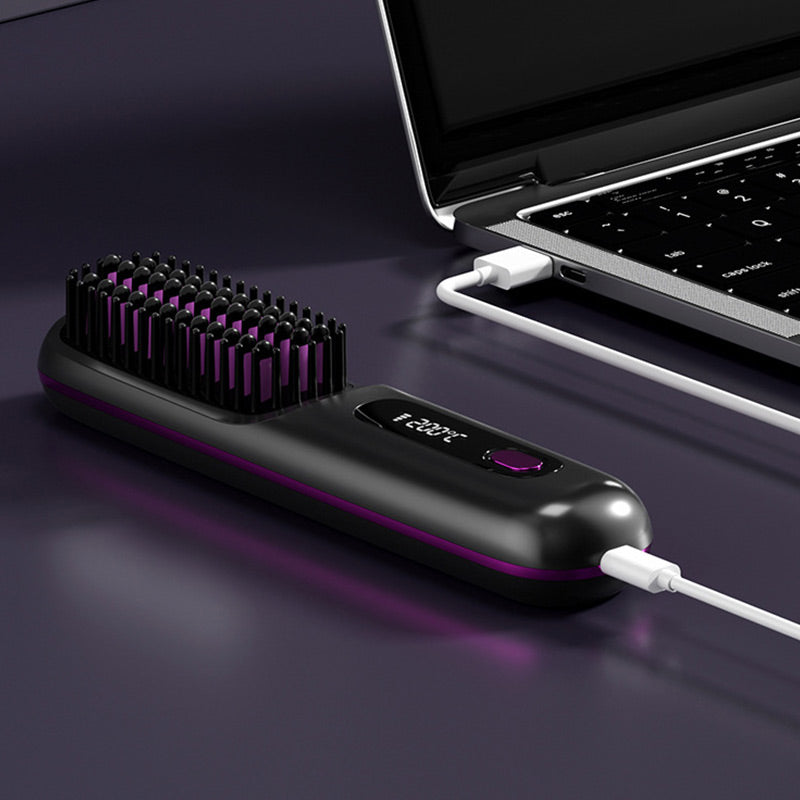 ✨Last Day Special Price £14.98!!💥Wireless Ceramic Heating Hair Straightening Comb💇‍♀️