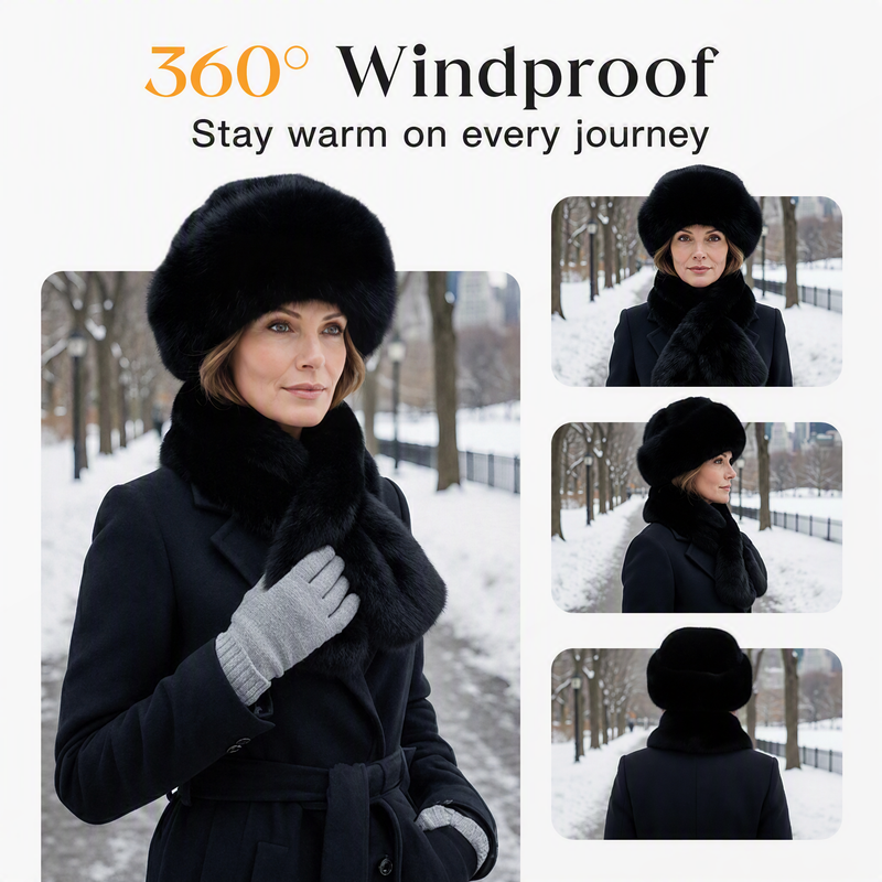 🎄 CHRISTMAS SALE NOW! 🧣❄️ Heat Lock & Full Head-to-Neck Coverage — Winter Plush Scarf & Hat Set
