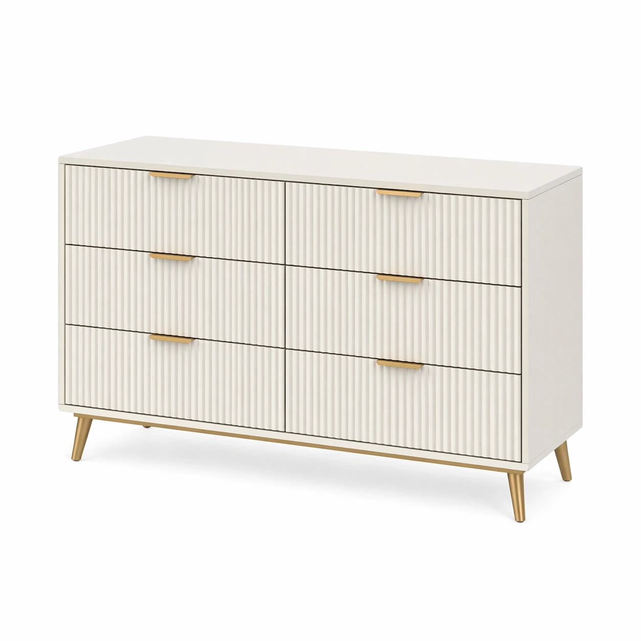 Kommode Holz Beige klassisch-lorqena