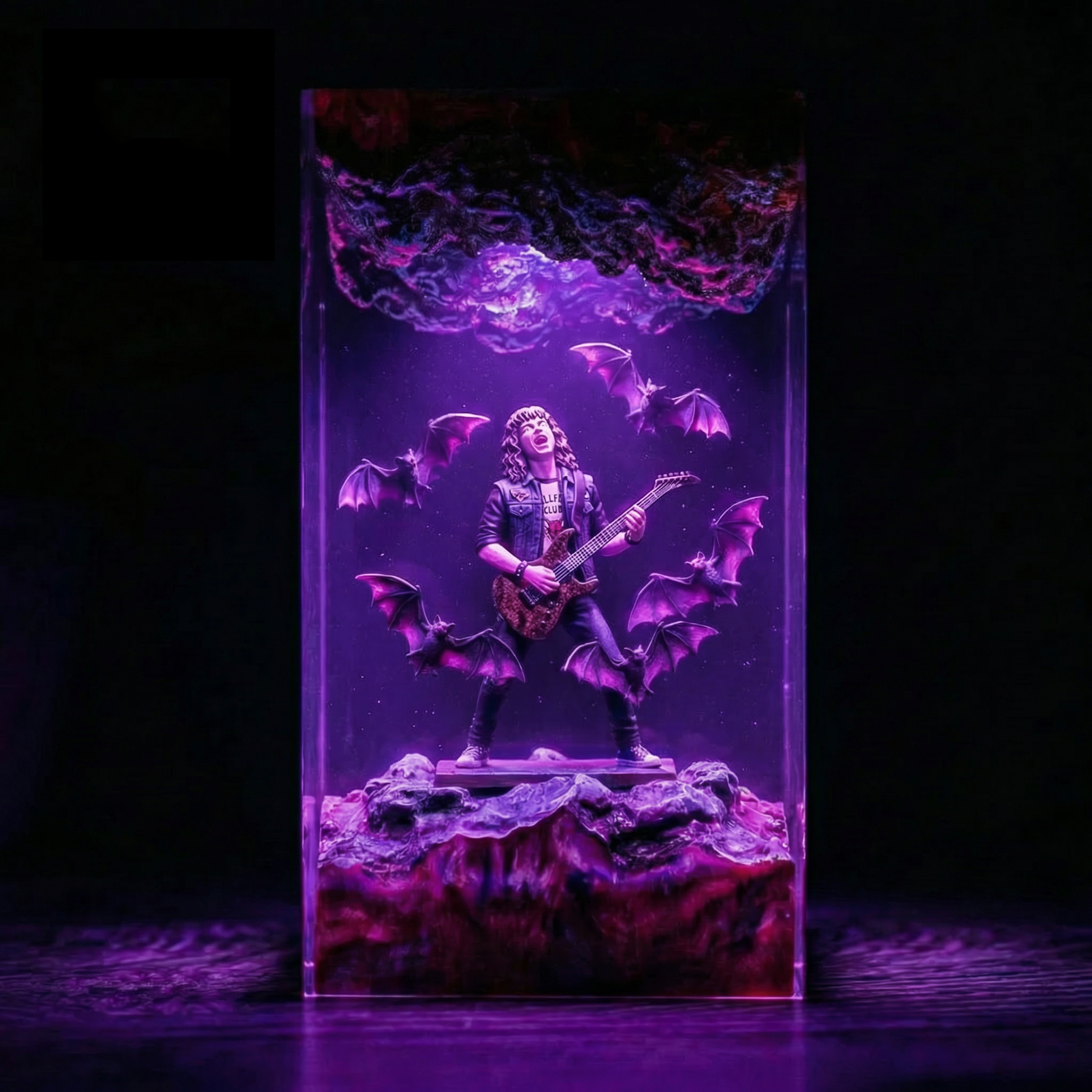 Stranger Horror Resin Night Light Epoxy Wood Lamp Unique Gift Home Decor