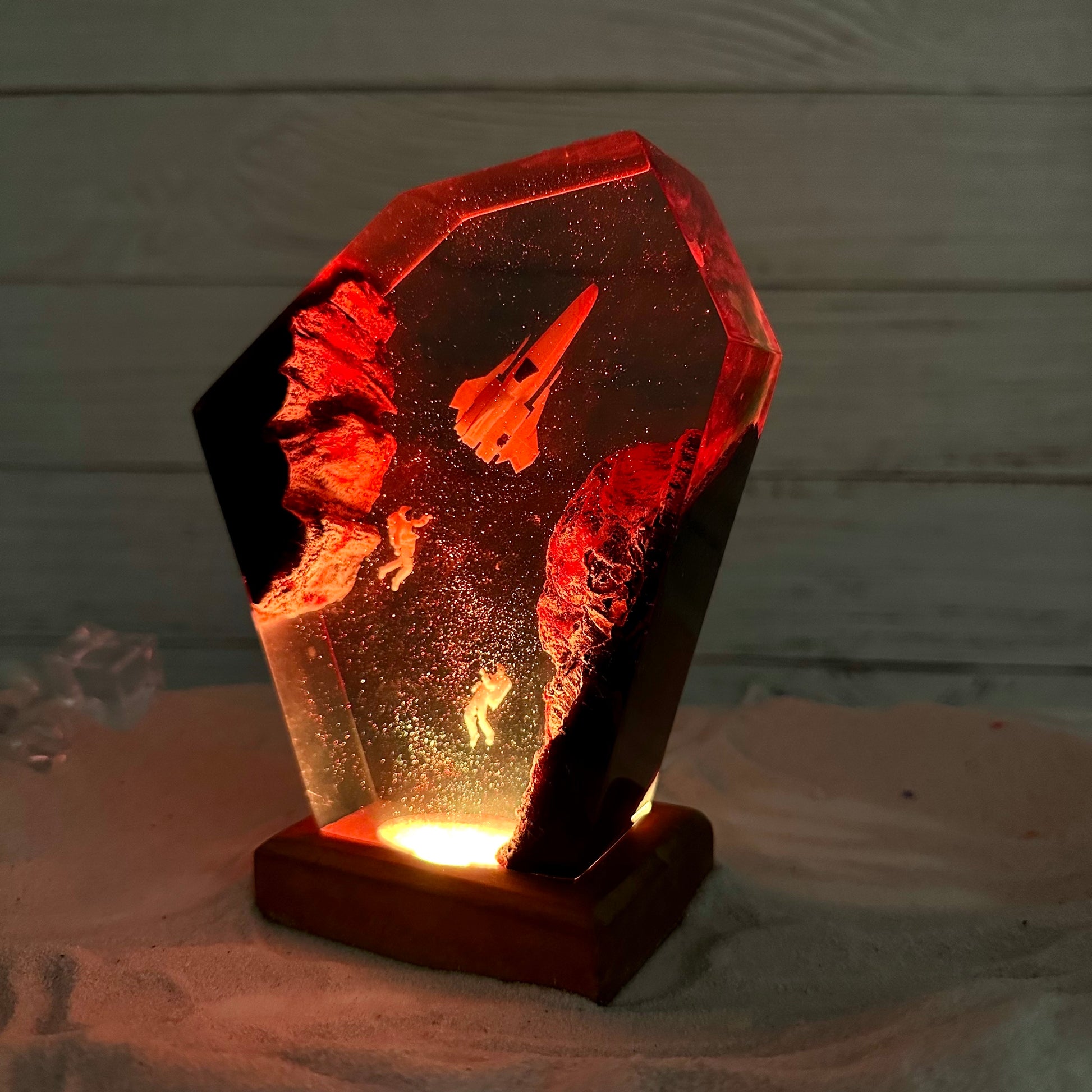 Space Astronaut Epoxy Lamp Galaxy Wood Night Ligh Unique Gift Home Decor