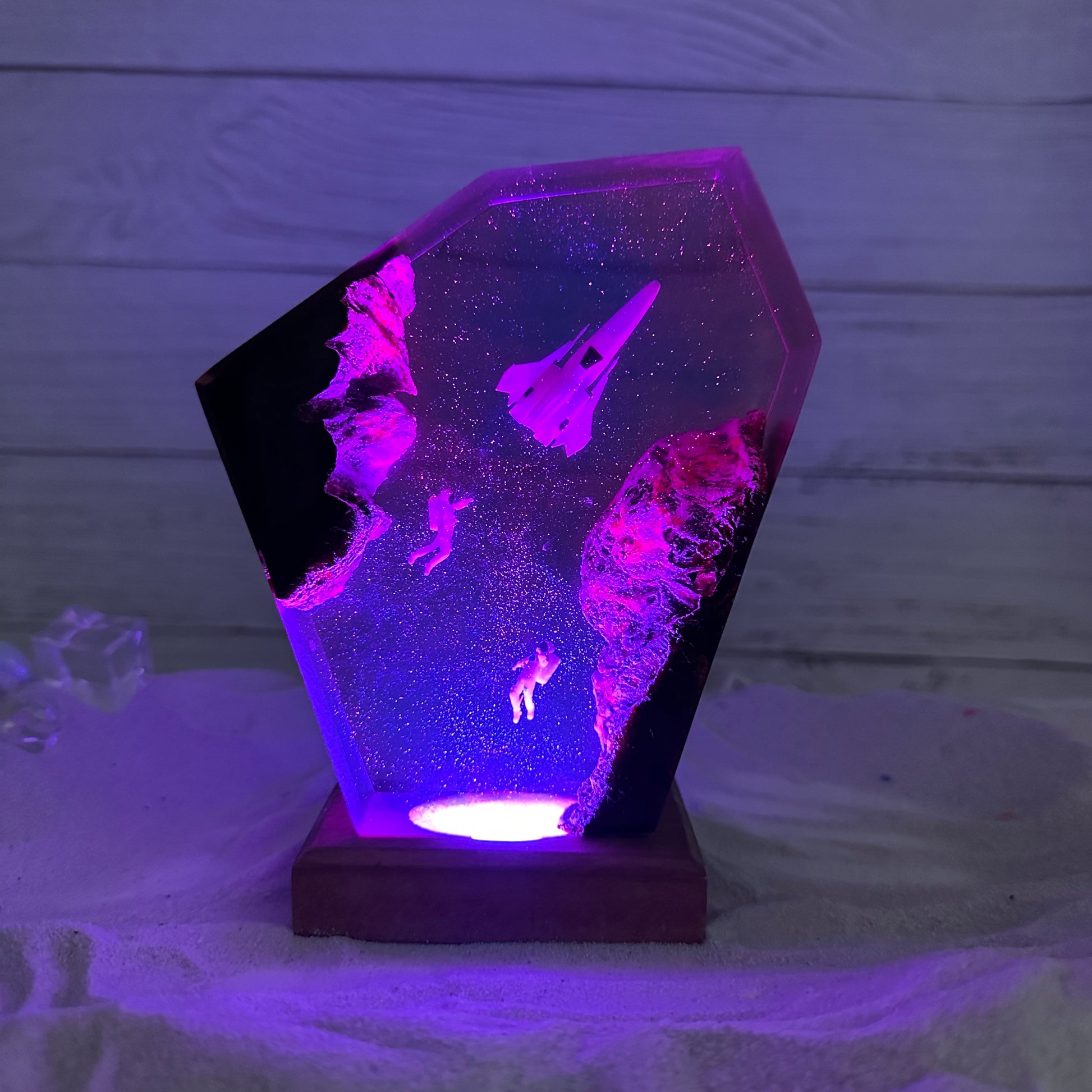 Space Astronaut Epoxy Lamp Galaxy Wood Night Ligh Unique Gift Home Decor
